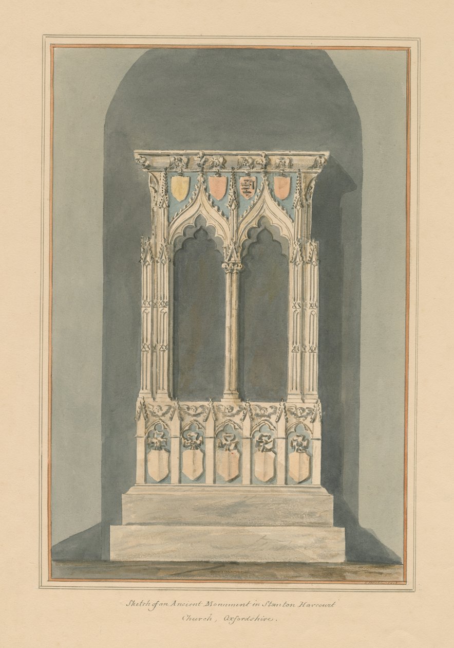 Oxfordshire - Chiesa di Stanton Harcourt - Monumento da John Buckler