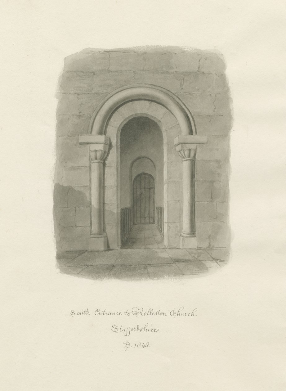 Rolleston Church - Ingresso Sud da John Buckler