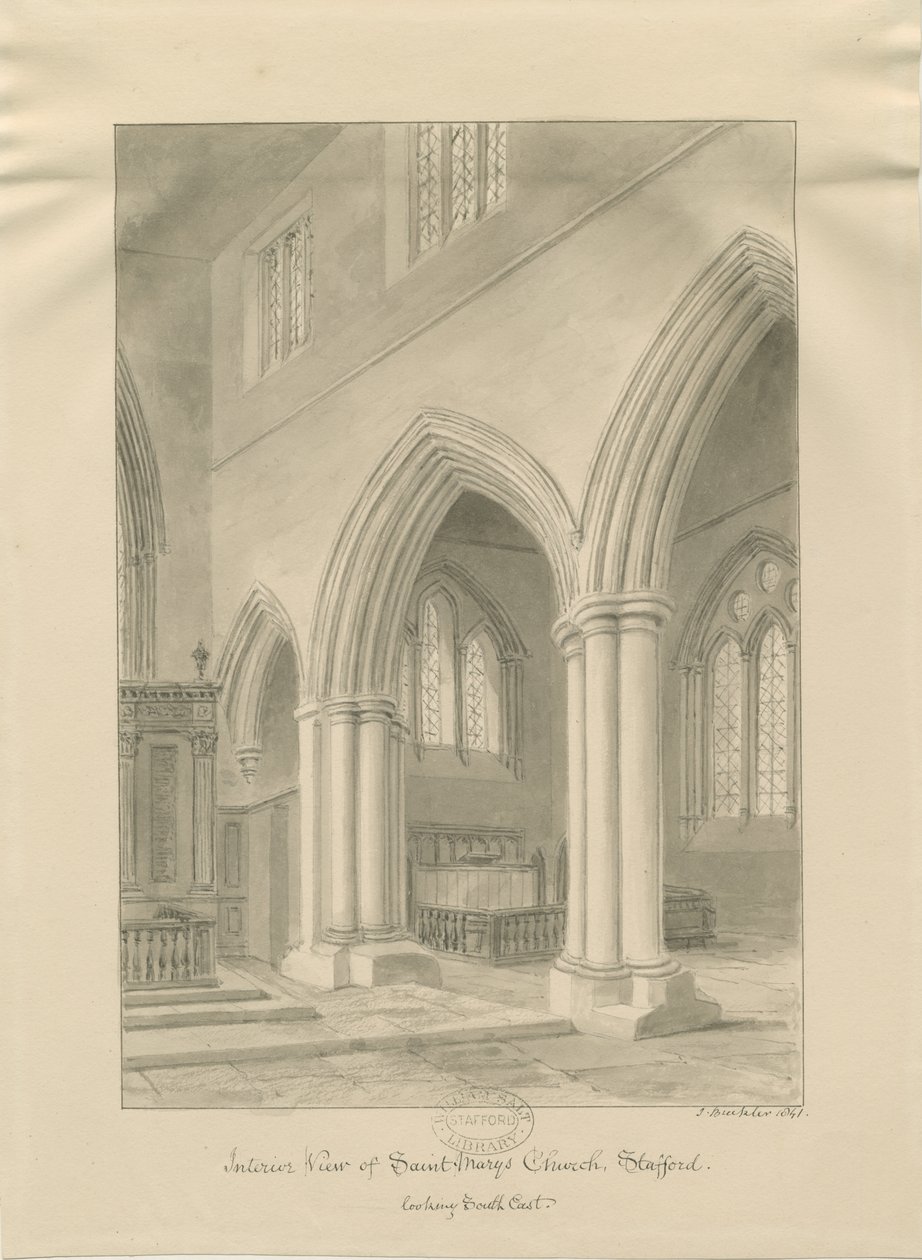 Stafford - Interno della Chiesa di Santa Maria da John Buckler