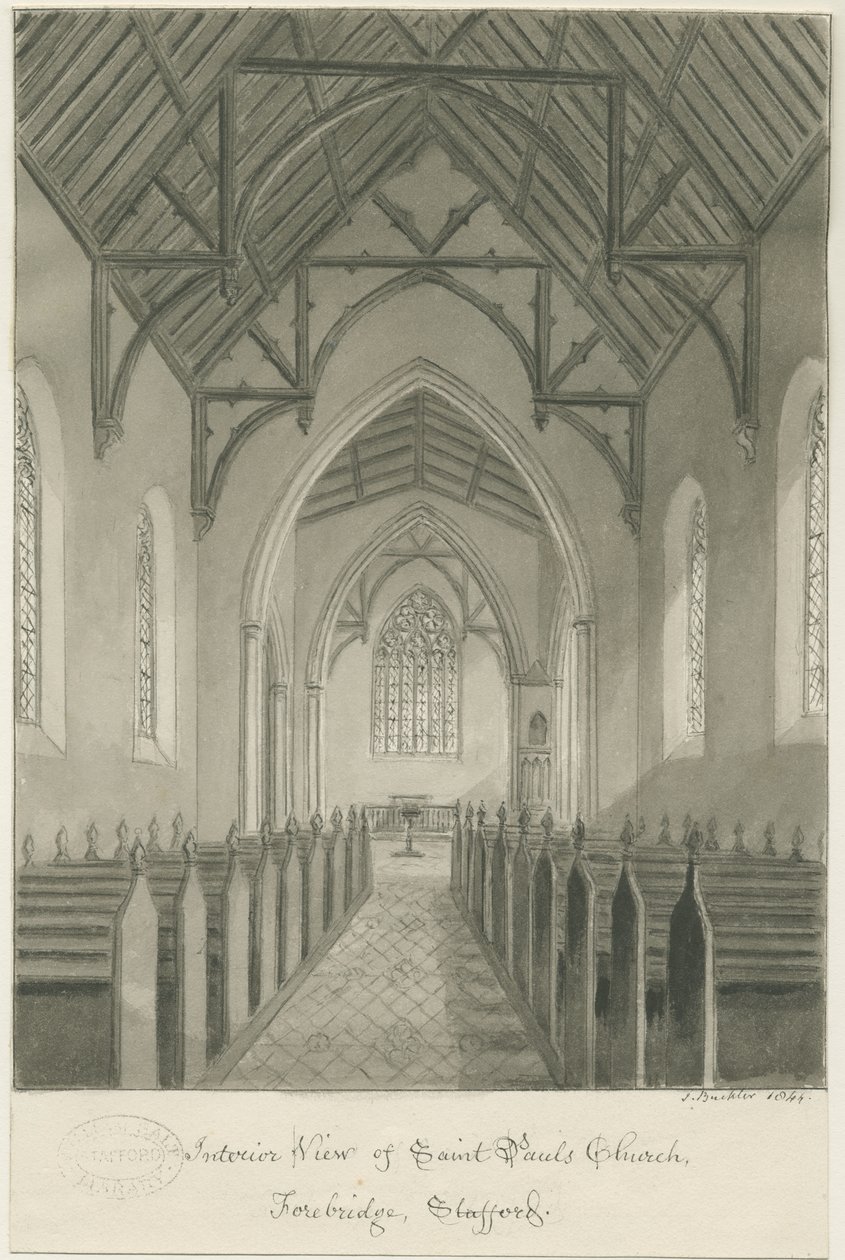 Interno della Chiesa di San Paolo, Forebridge da John Buckler
