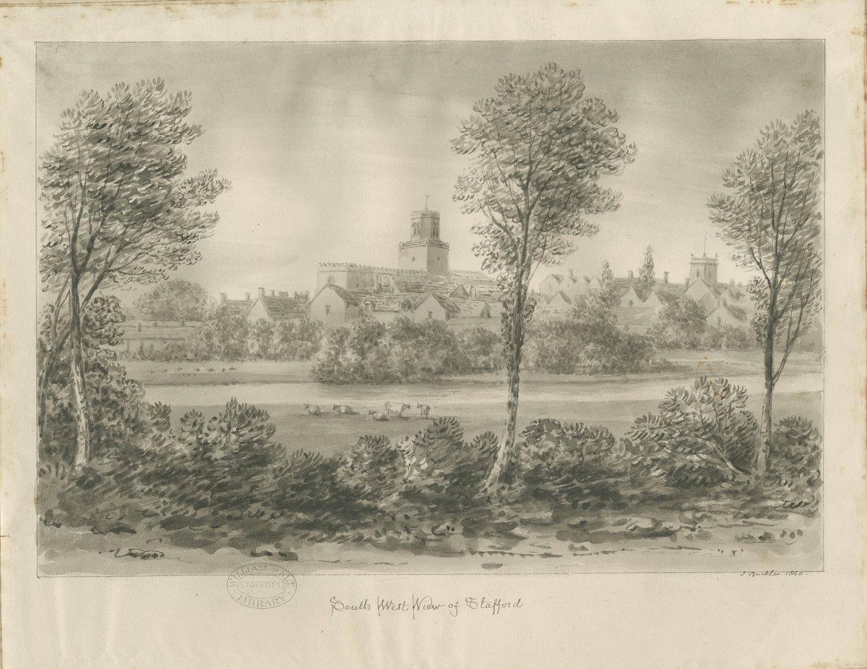 Stafford - Vista Sud-Ovest da John Buckler