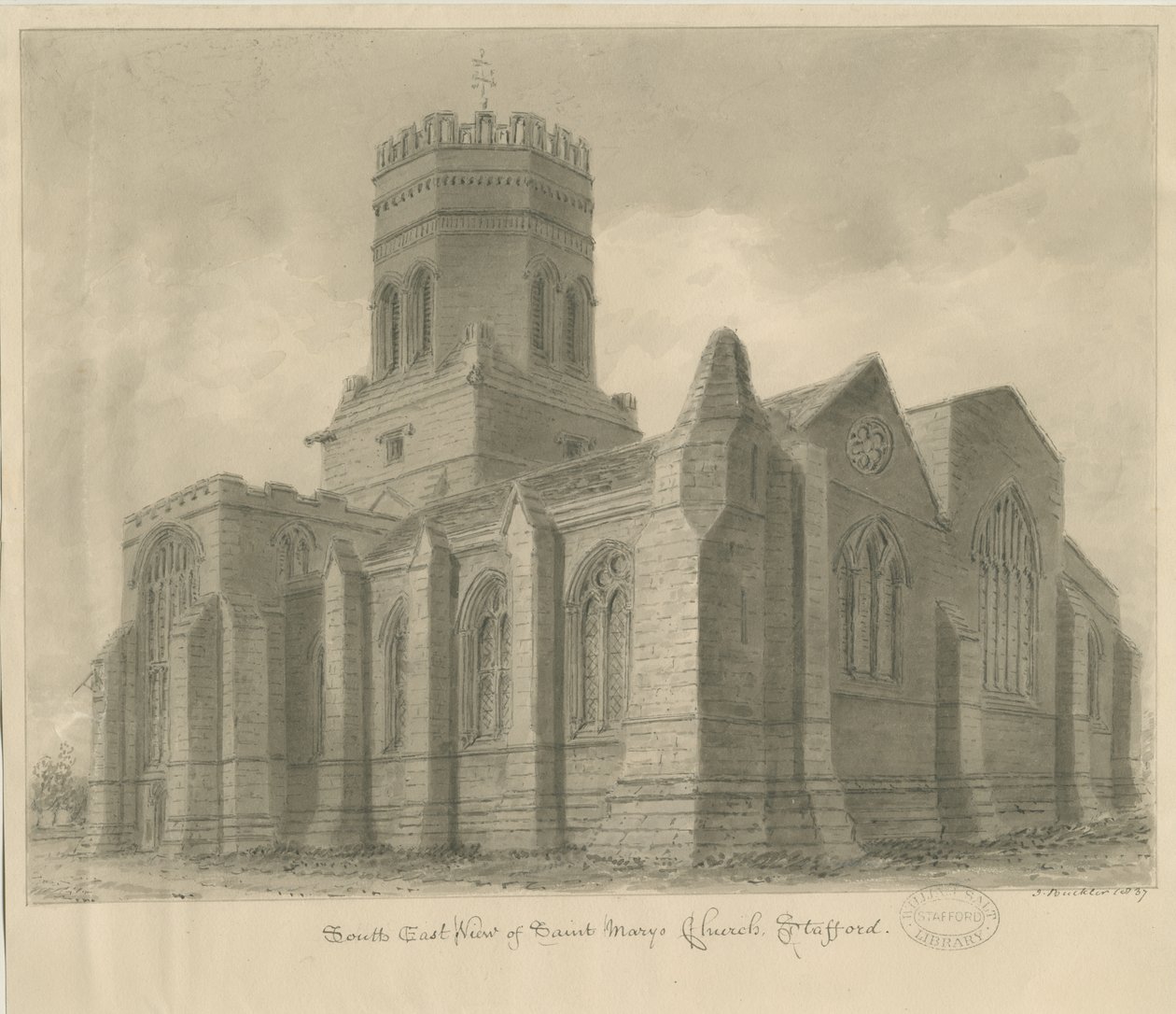 Stafford - Chiesa di St. Mary da John Buckler