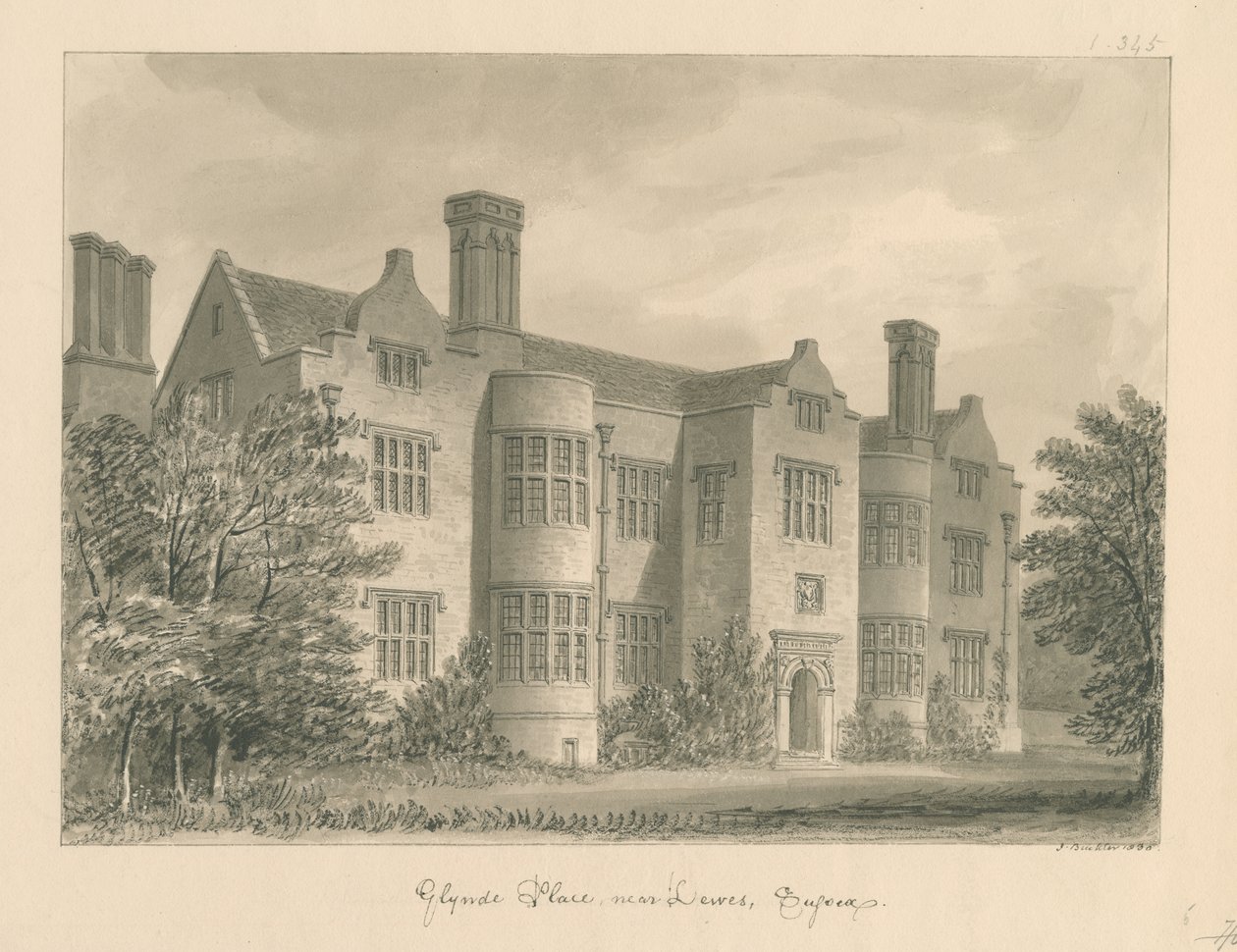 Sussex - Lewes - Glynde Place da John Buckler