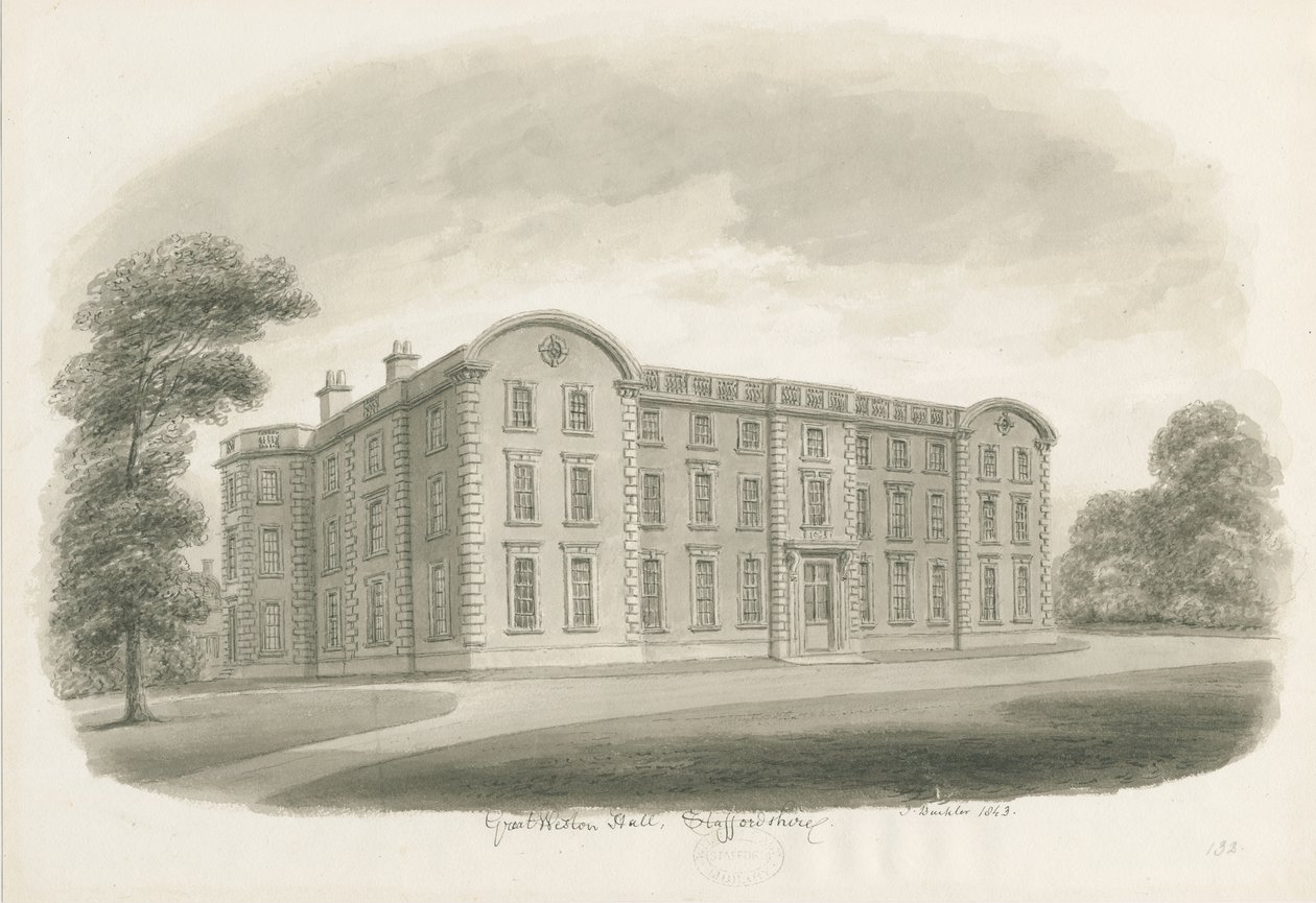 Weston-under-Lizard - Hall da John Buckler