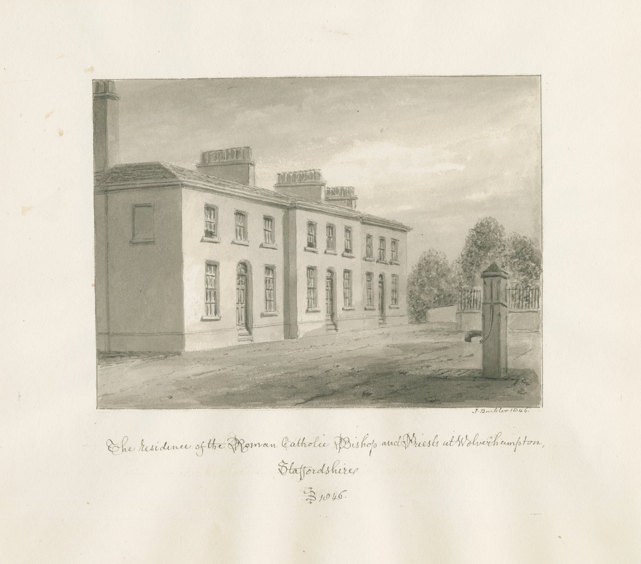 Wolverhampton - Residenza del Vescovo e dei Sacerdoti Cattolici Romani da John Buckler