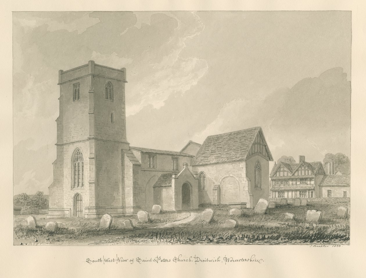 Worcestershire - Droitwich - Chiesa di San Pietro da John Buckler