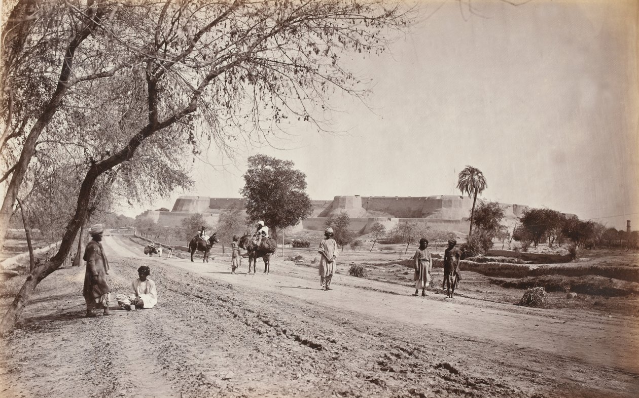 Forte di Peshawar e dintorni, dalla prigione, c.1862 da John Burke