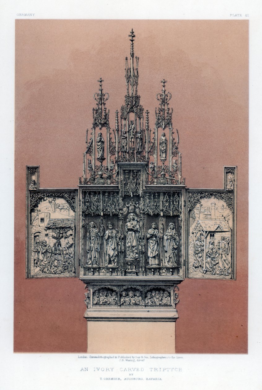 Un trittico scolpito in avorio, XIX secolo da John Burley Waring