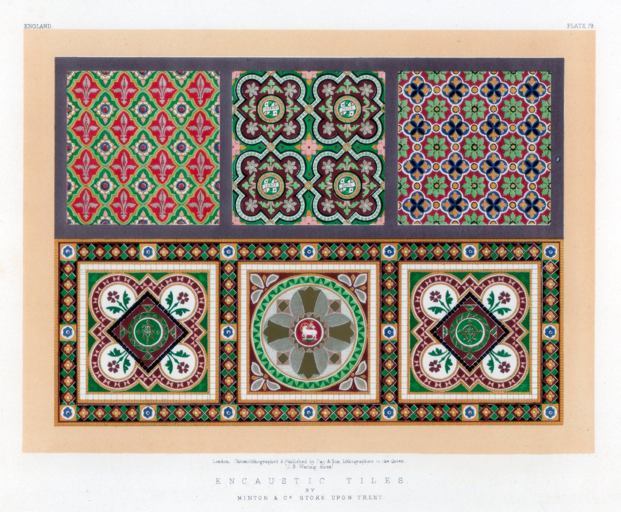Piastrelle encaustiche, XIX secolo da John Burley Waring