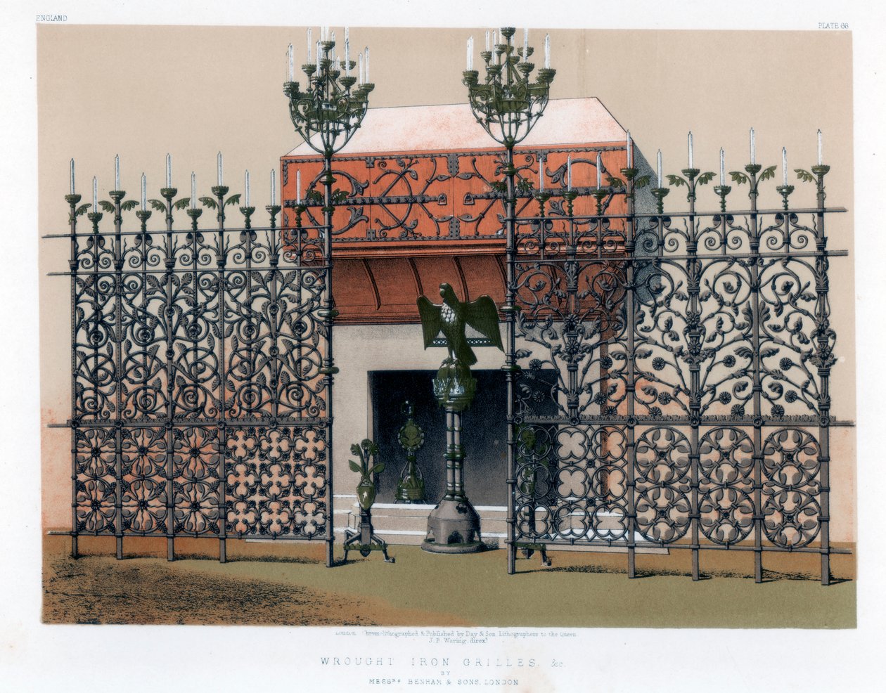 Griglie in ferro battuto, XIX secolo da John Burley Waring