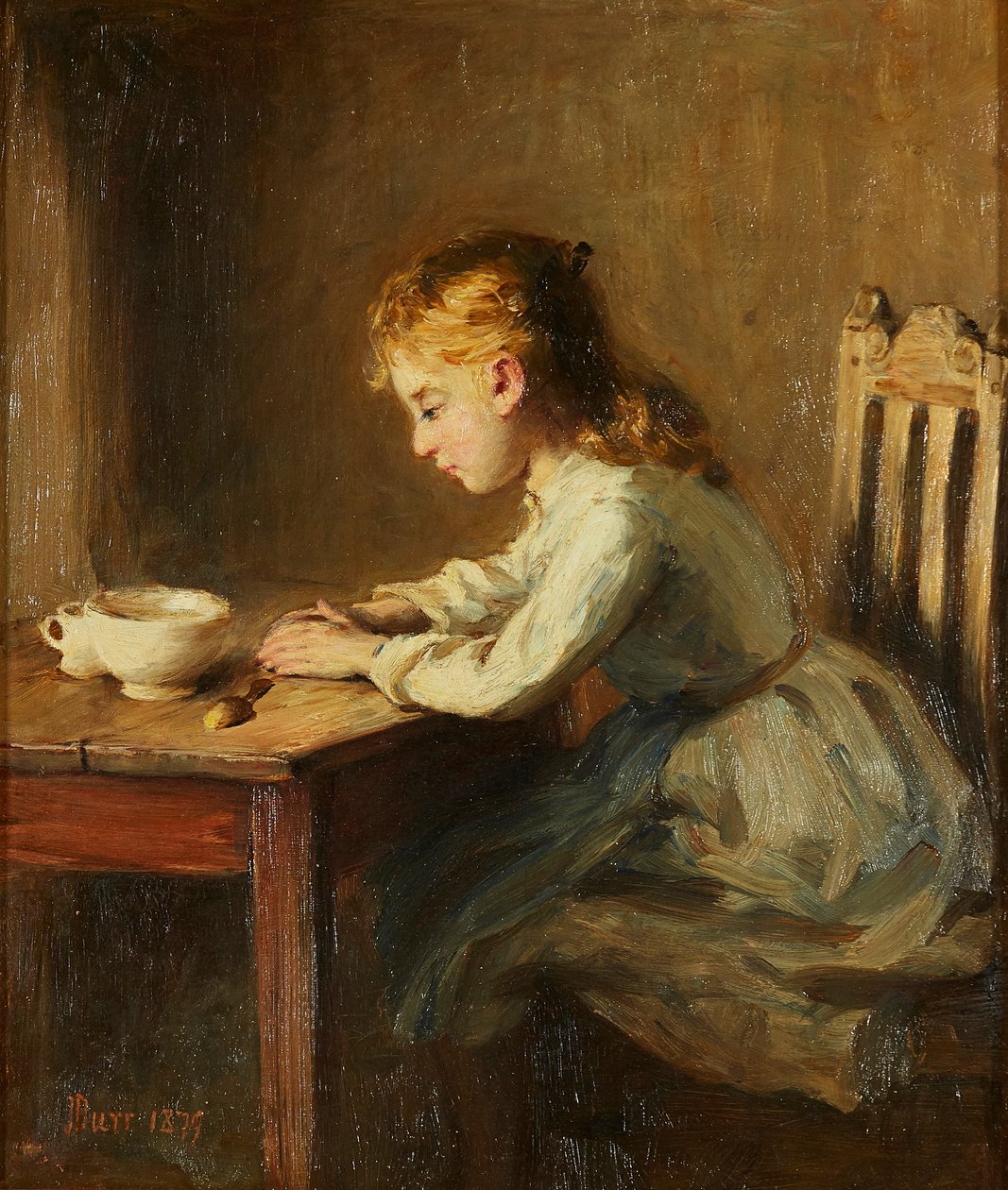 Ragazza al Tavolo della Colazione da John Burr