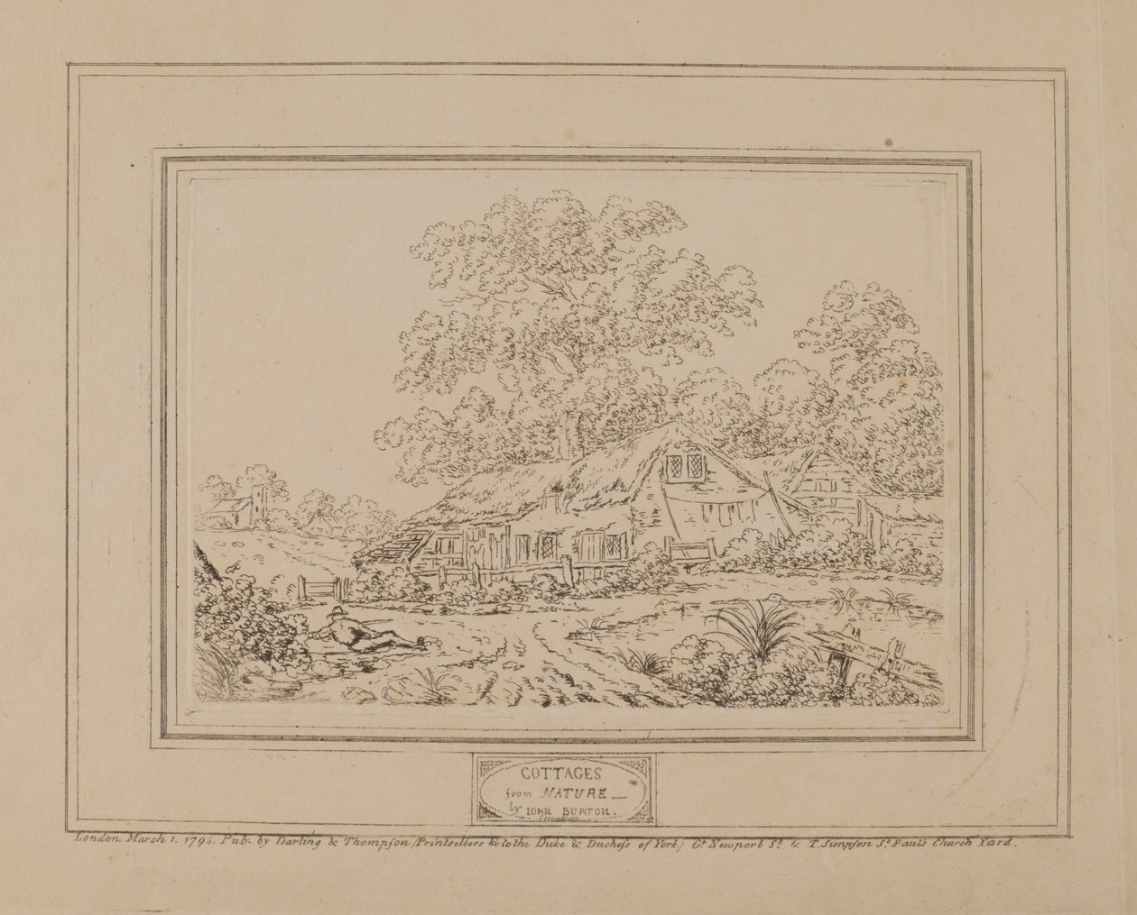 Cottage dalla natura (con albero centrale) da John Burton