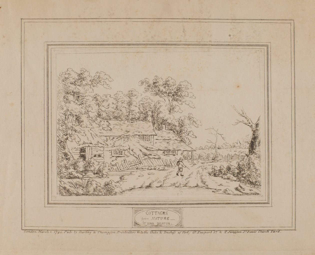 Cottage dalla natura (con cottage a sinistra) da John Burton