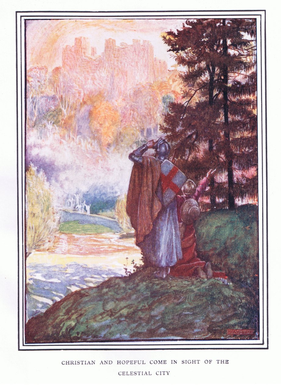 Cristiano e speranzoso vedono la città celeste da John Byam Liston Shaw