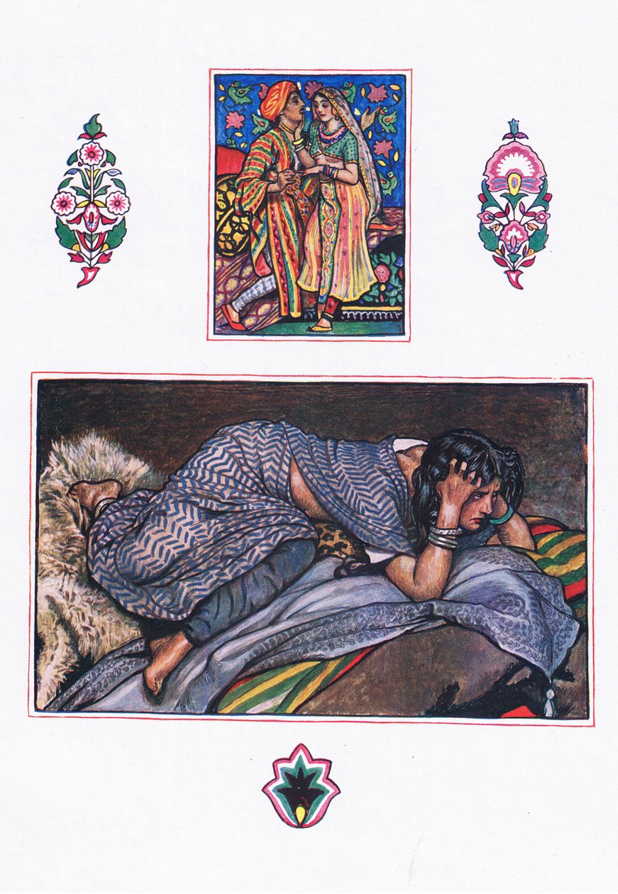 Canzone degli zingari abbandonati: Campo sulla collina, illustrazione da The Garden of Kama (e altri testi dall