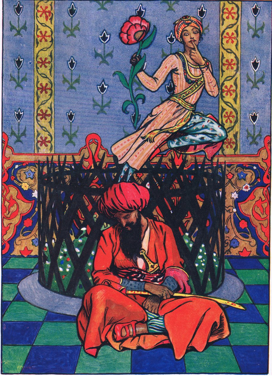 Reverie di Ormuz il Persiano, illustrazione da The Garden of Kama (e altri testi dall