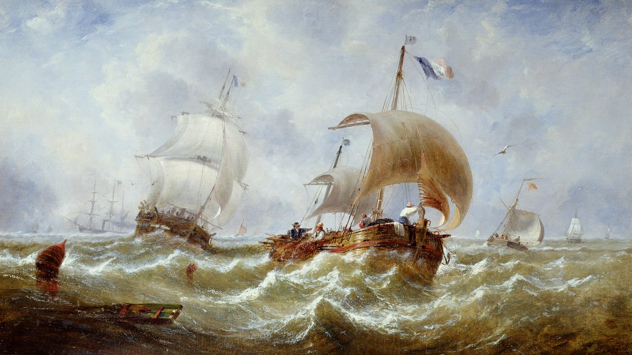 Una brezza fresca, 1867 circa (olio su tela) da John Callow