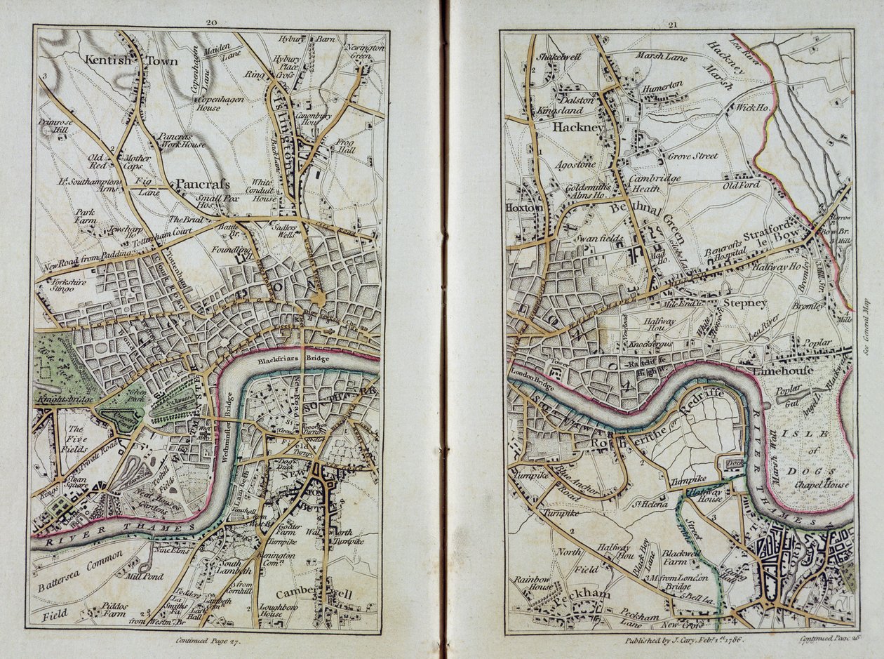 Mappa di East London, tavole 20-21, da 