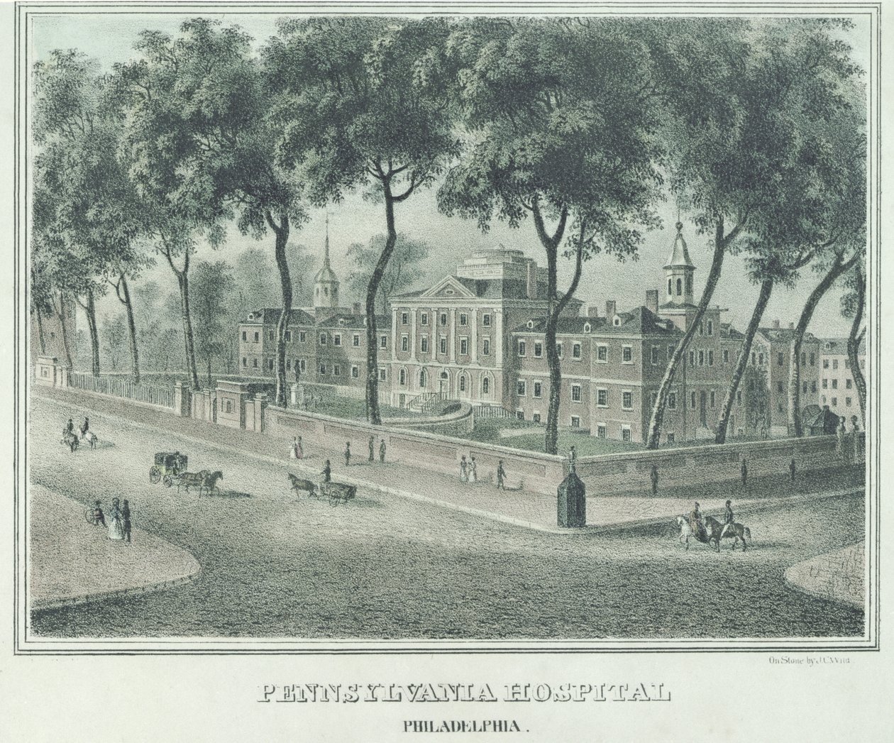 Ospedale della Pennsylvania, 1838 da John Caspar Wild