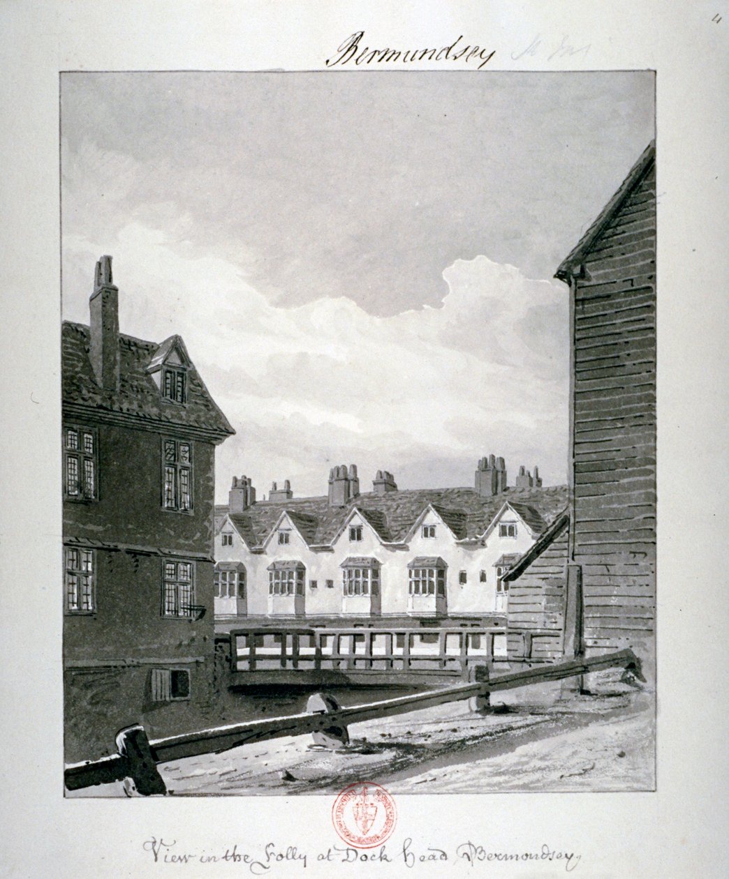 Dockhead Folly, Bermondsey, Londra, 1820 da John Chessell Buckler