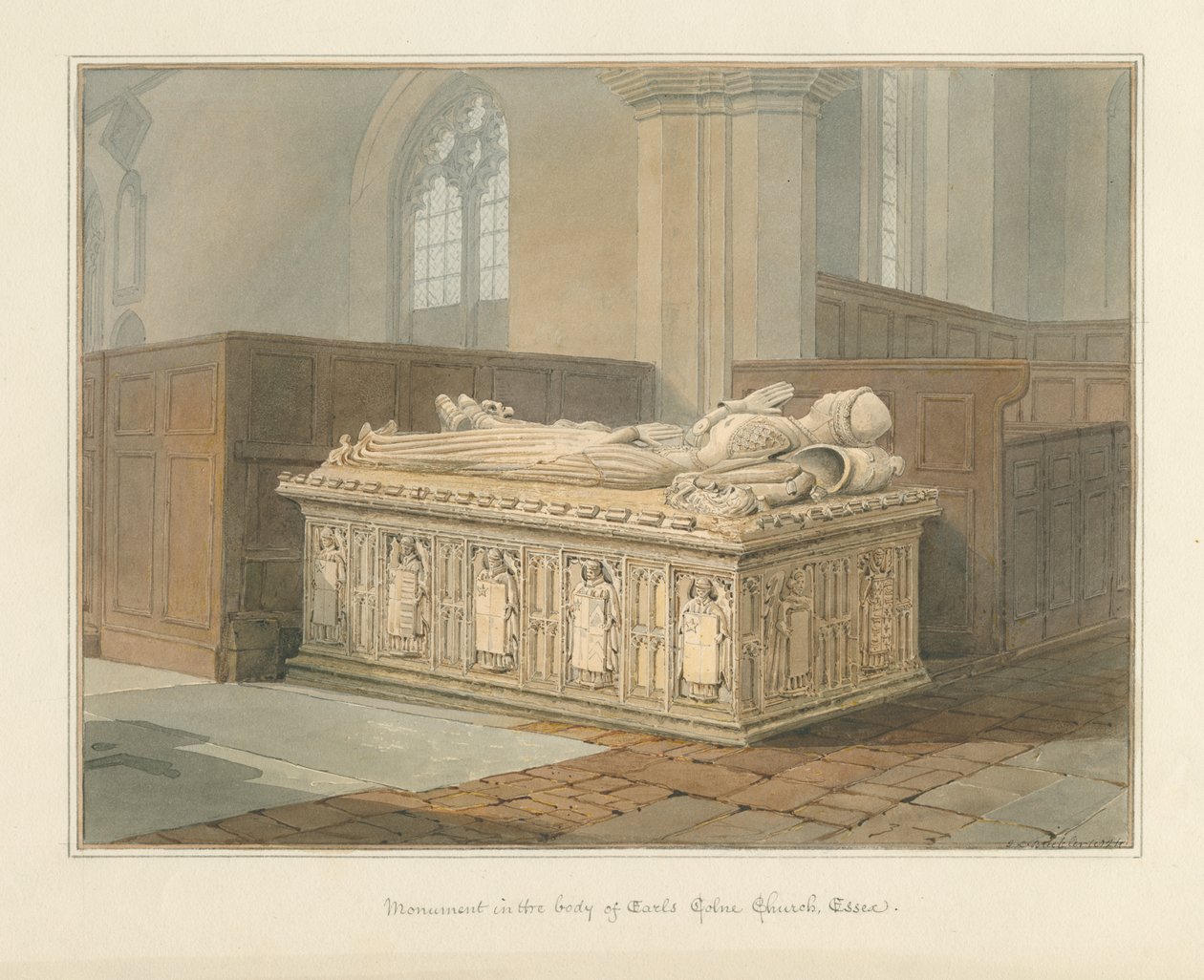 Essex - Chiesa di Earls Colne - Monumento da John Chessell Buckler