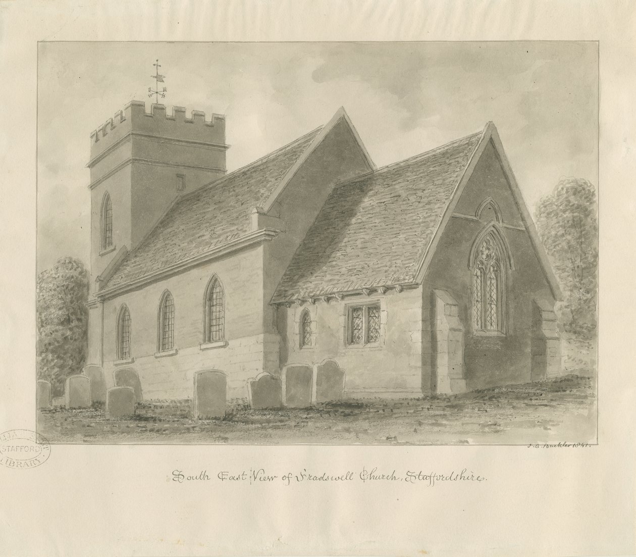Chiesa di Fradswell da John Chessell Buckler