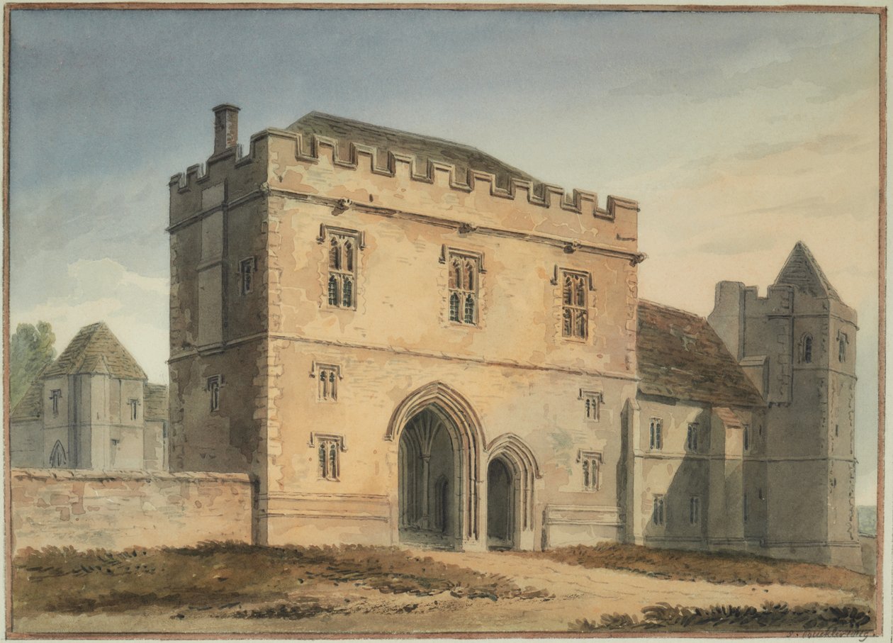 Vista nord del grande portale del college a Maidstone, Kent da John Chessell Buckler
