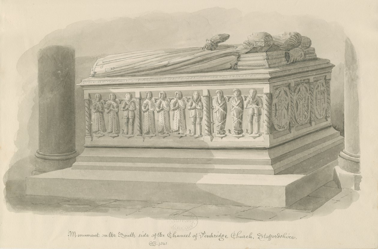 Chiesa di Penkridge - Tomba di Edward Littleton da John Chessell Buckler