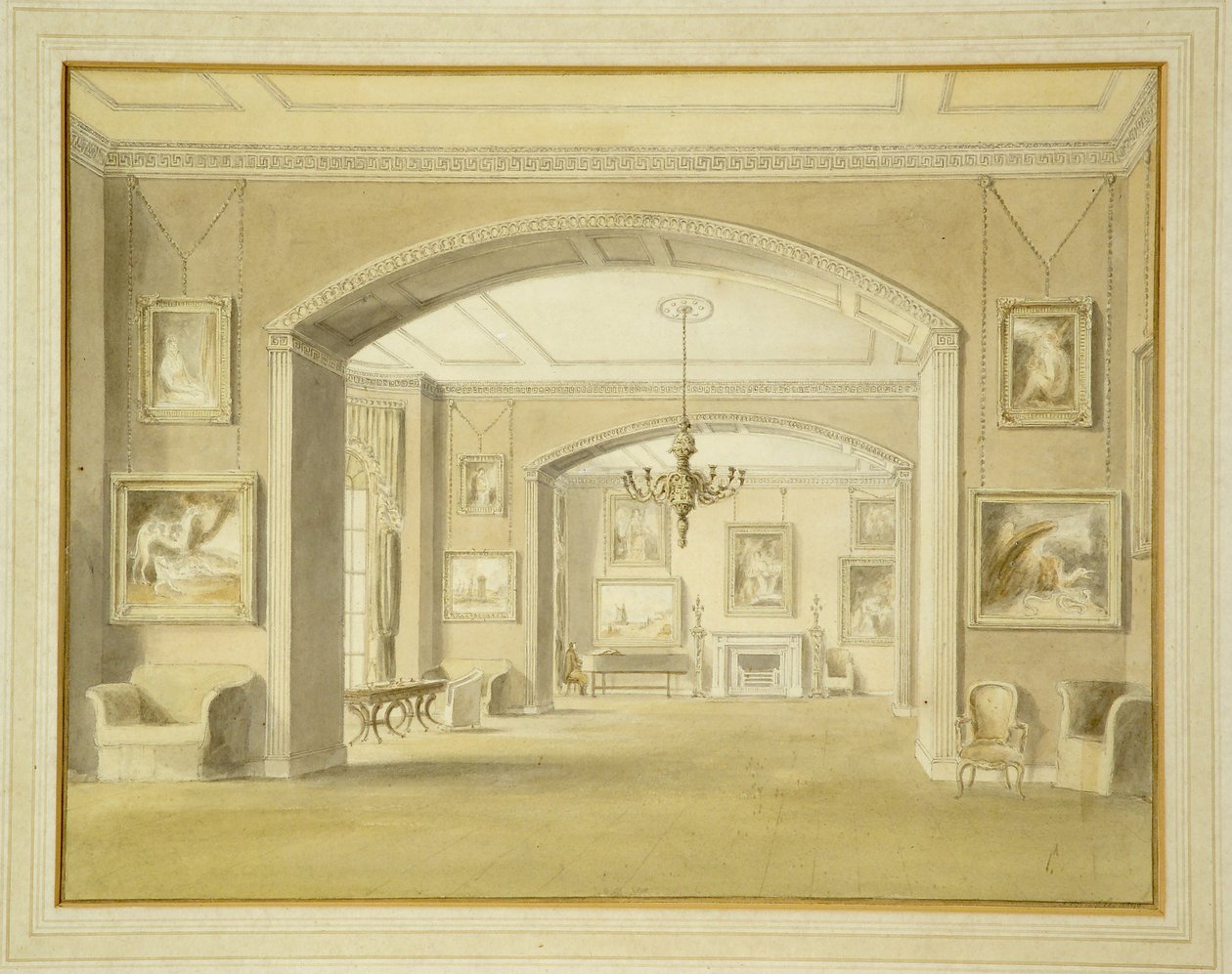 Galleria di quadri a Tabley House da John Chessell Buckler