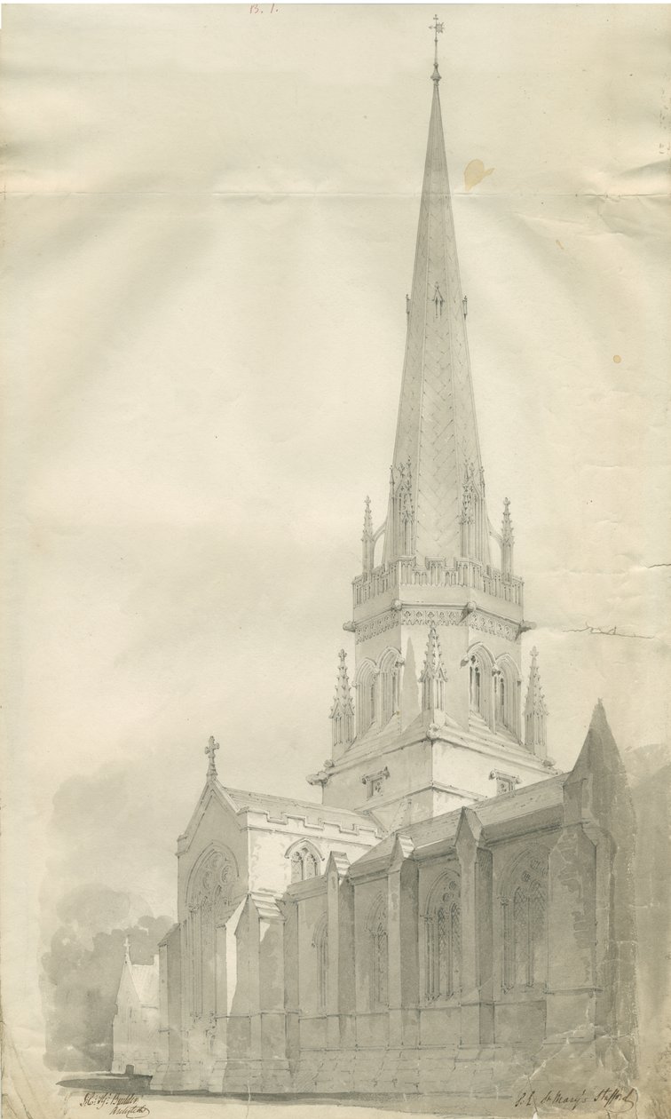 Stafford - Chiesa di Santa Maria da John Chessell Buckler