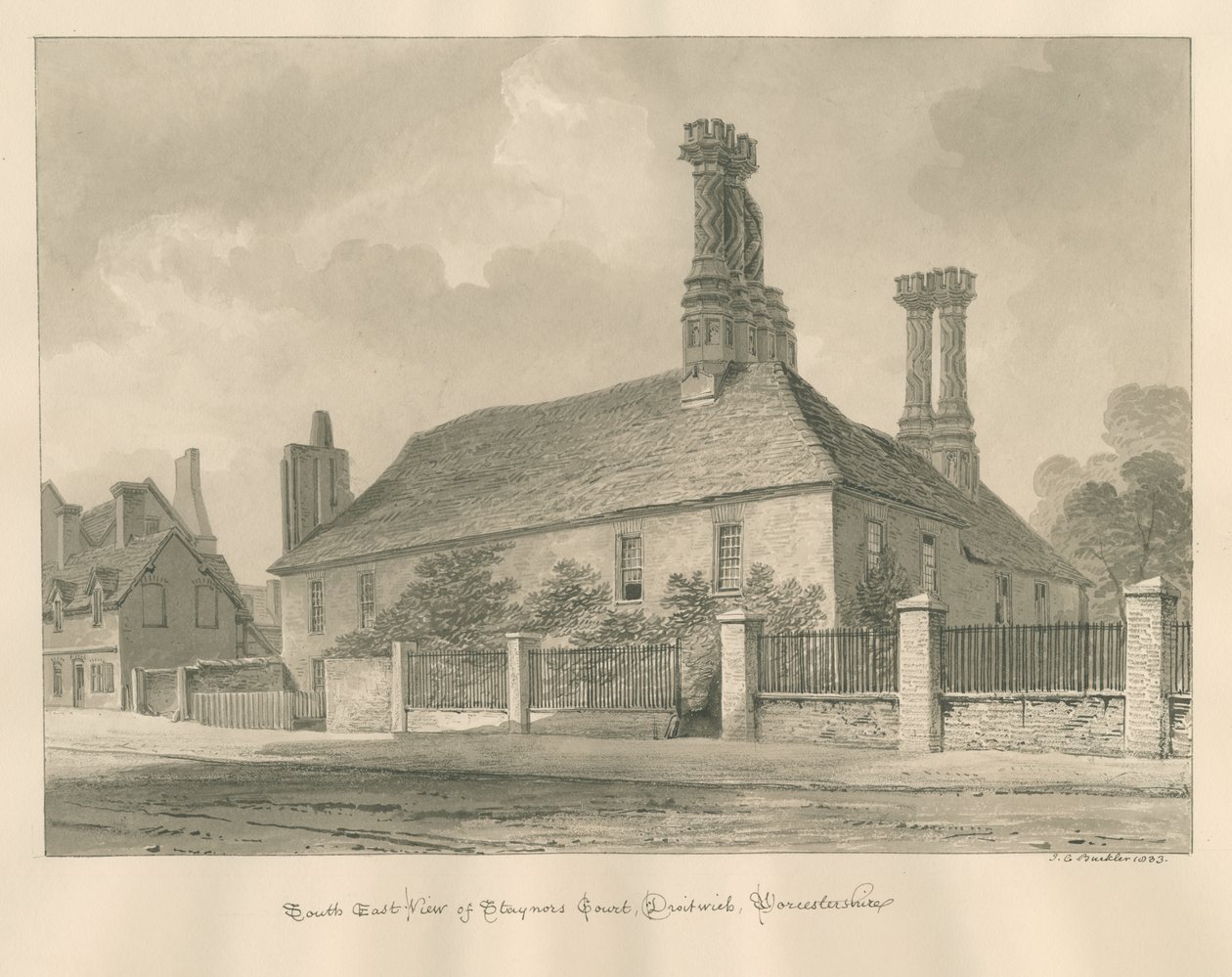 Worcestershire - Droitwich - Staynors Court, 1833 da John Chessell Buckler