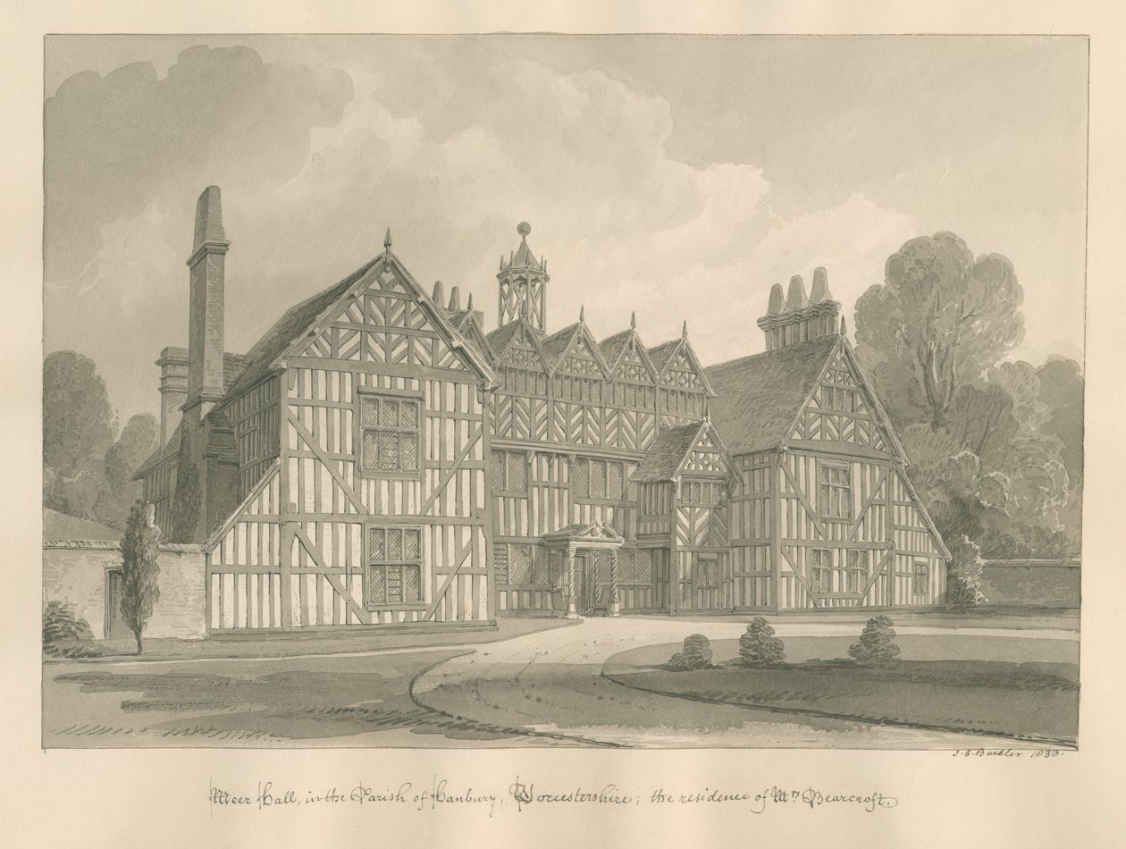 Worcestershire - Hanbury - Meer Hall da John Chessell Buckler