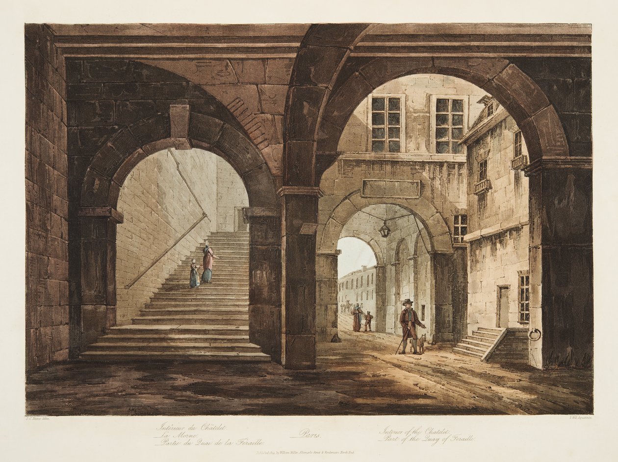 Interno del Chatelet, Parte del Quay di Feraille da John Claude Nattes