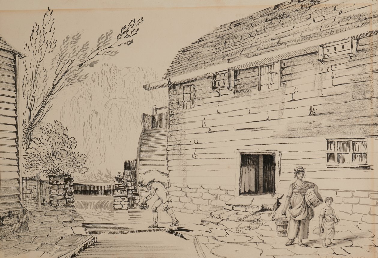 Mulino vicino a Ditton da John Claude Nattes