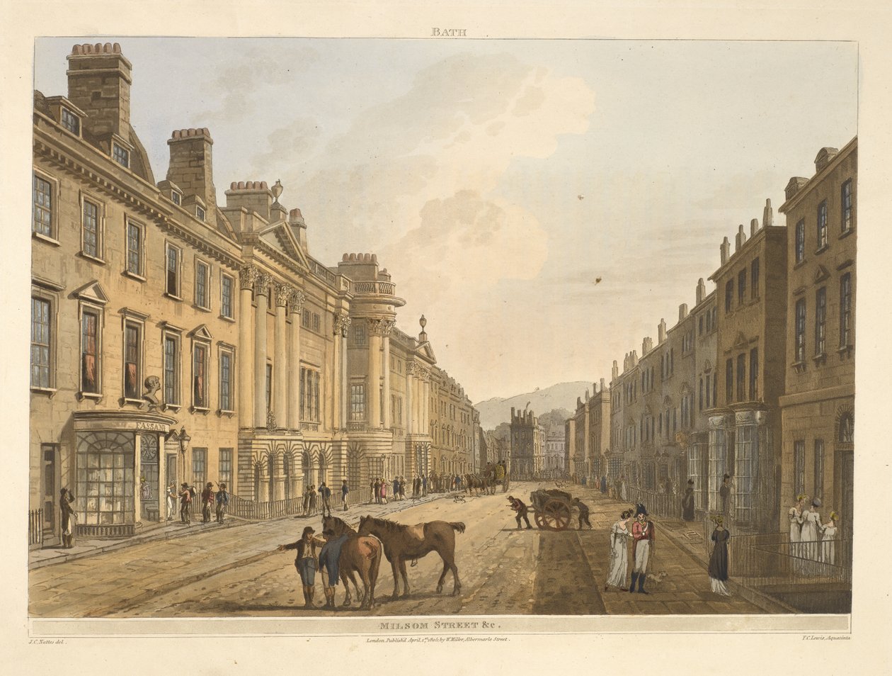 Milsom street. Bath, illustrato da una serie di vedute, dai disegni di J. C. Nattes; con descrizioni per ogni tavola. John Claude Nattes 1806 da John Claude Nattes