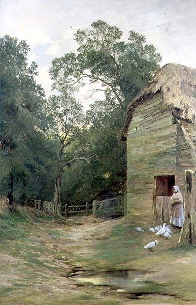 Un cortile di una fattoria nel Surrey da John Clayton Adams