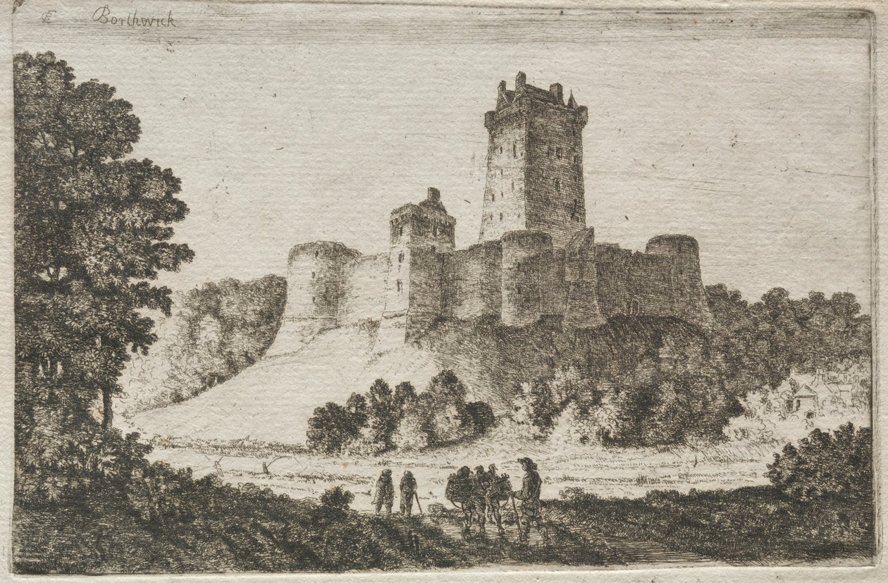 Castello di Borthwick da est da John Clerk of Eldin