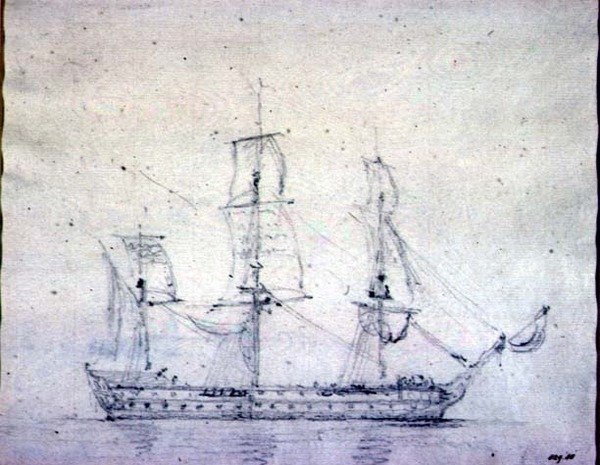 Una nave da guerra da John Constable