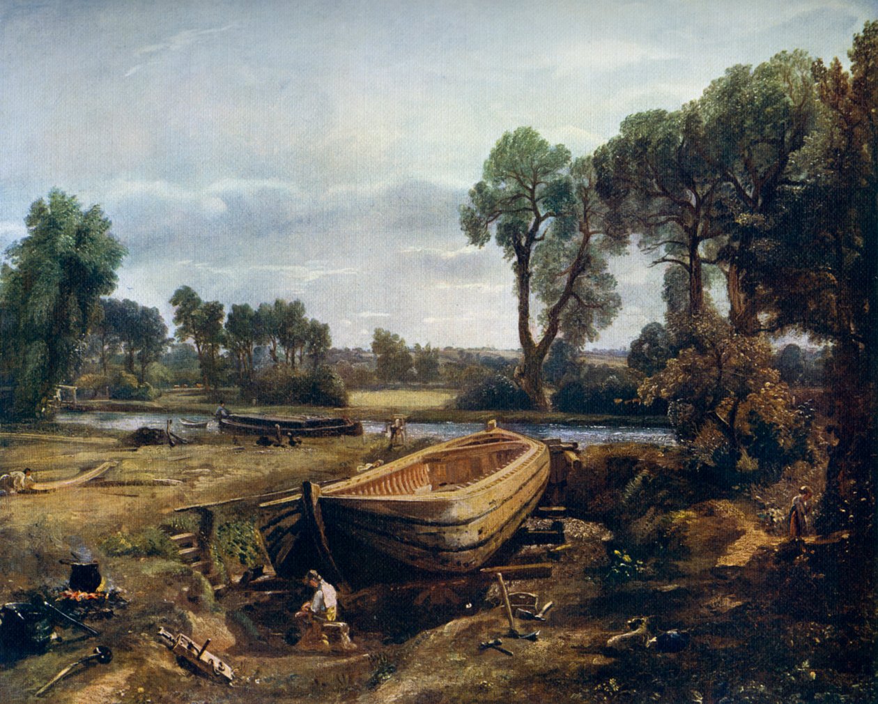 Costruzione di barche vicino al mulino di Flatford, 1815, 1912 da John Constable
