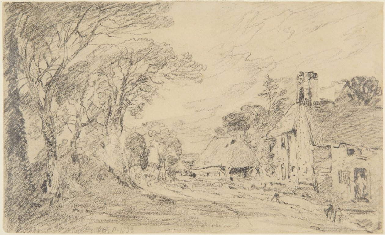 Casetta e alberi da John Constable