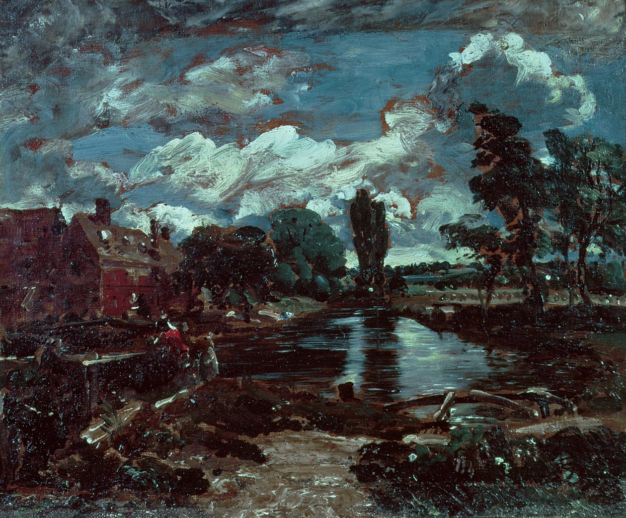 Mulino di Flatford da una chiusa sullo Stour, c.1811 da John Constable
