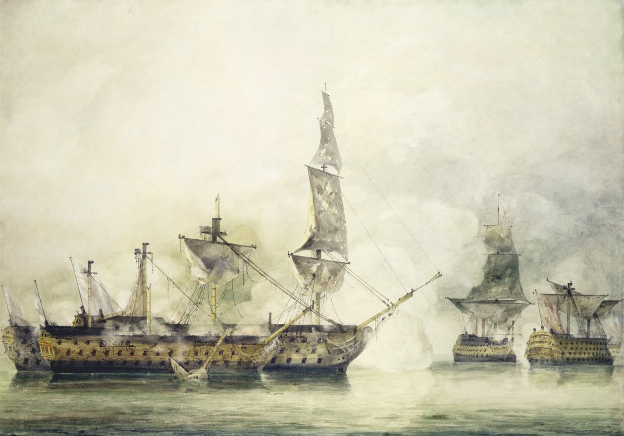 H.M.S. Victory alla Battaglia di Trafalgar, 1805 da John Constable