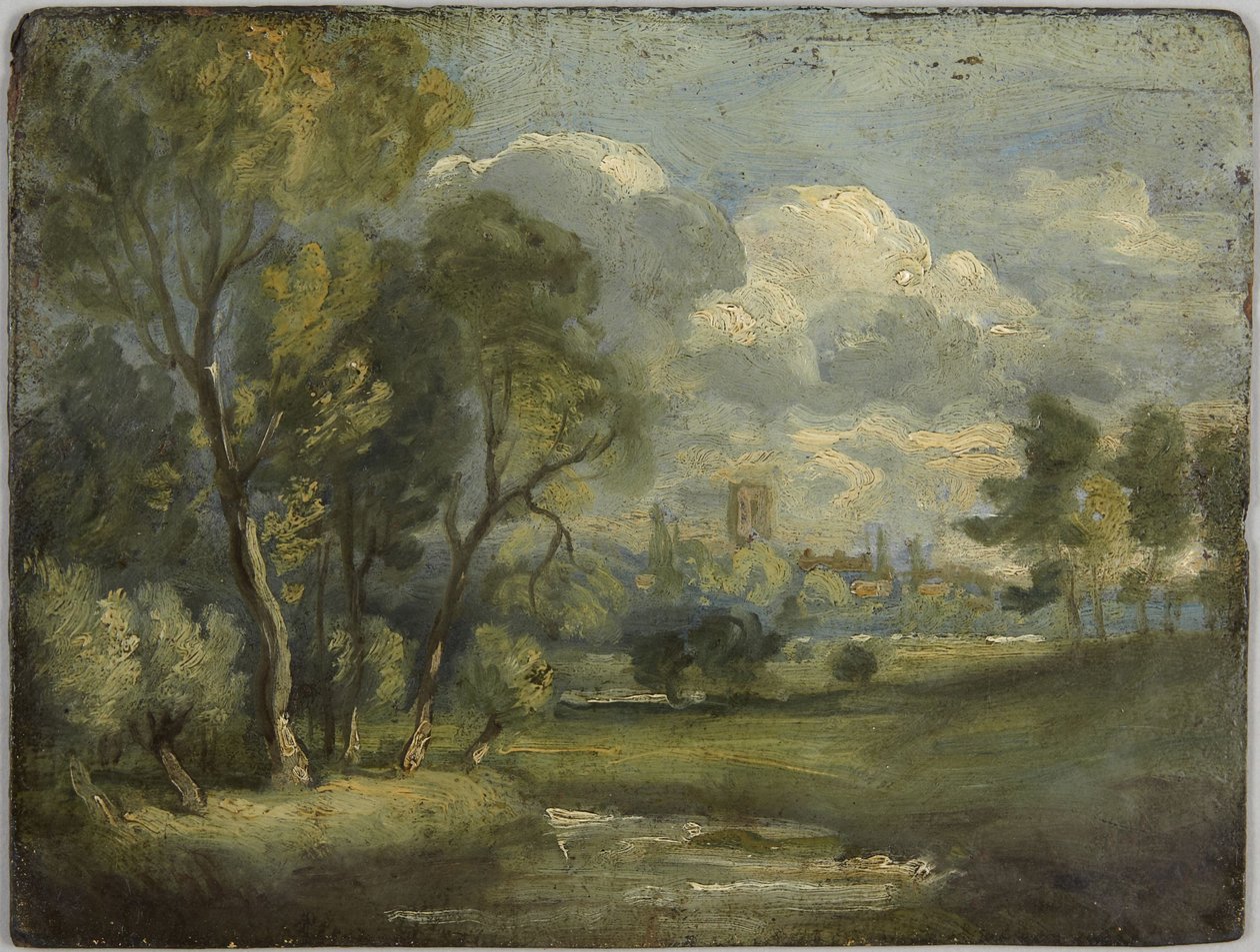 Fronte: Prato lungo il fiume, schizzo; Retro: Salici, schizzo da John Constable