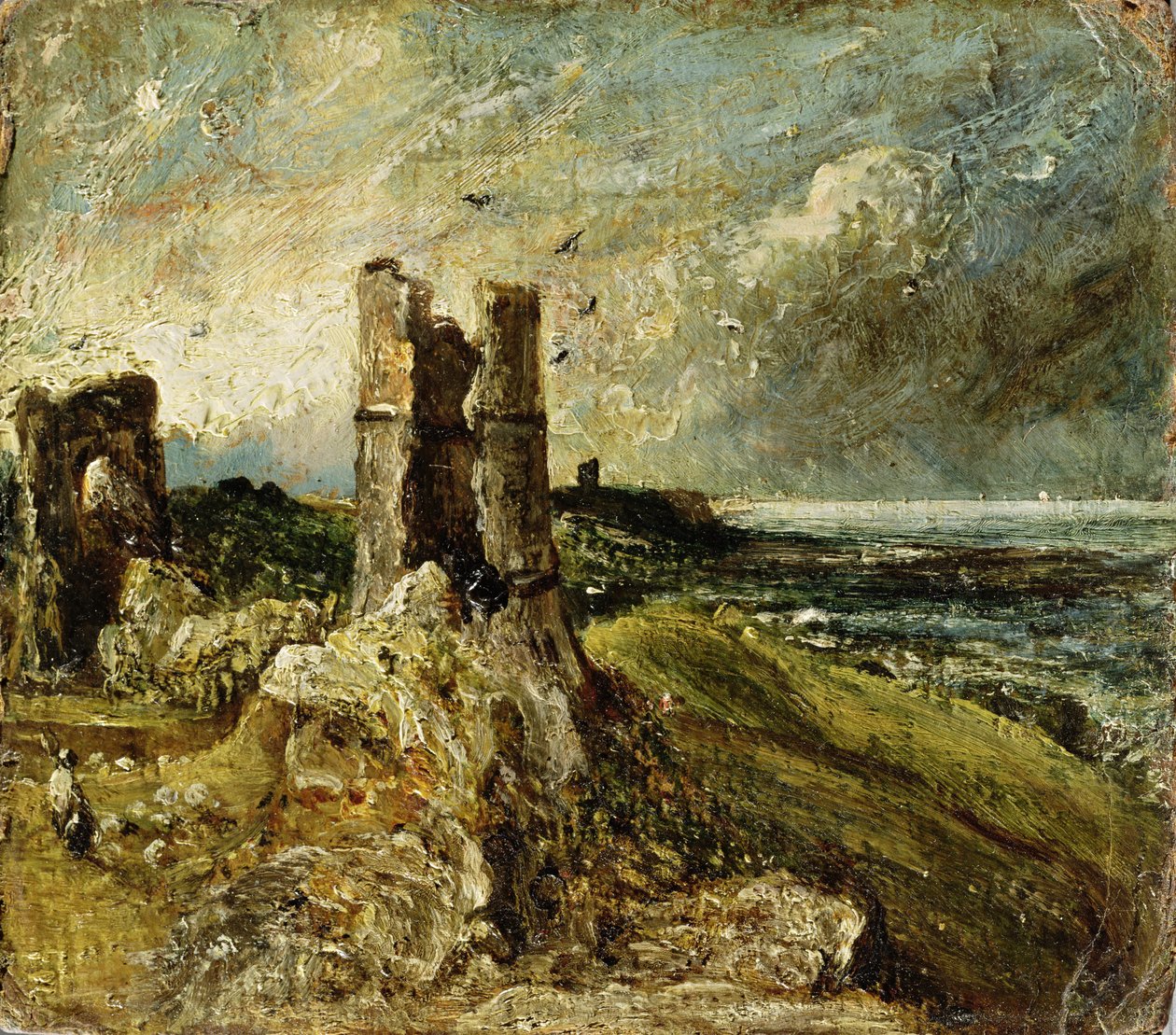 Schizzo del Castello di Hadleigh (recto) da John Constable