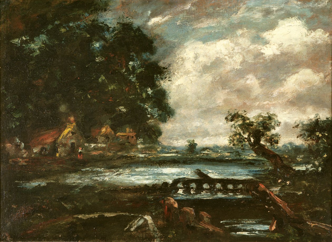Studio per Il cavallo che salta (vista sullo Stour) (olio su tela) da John Constable