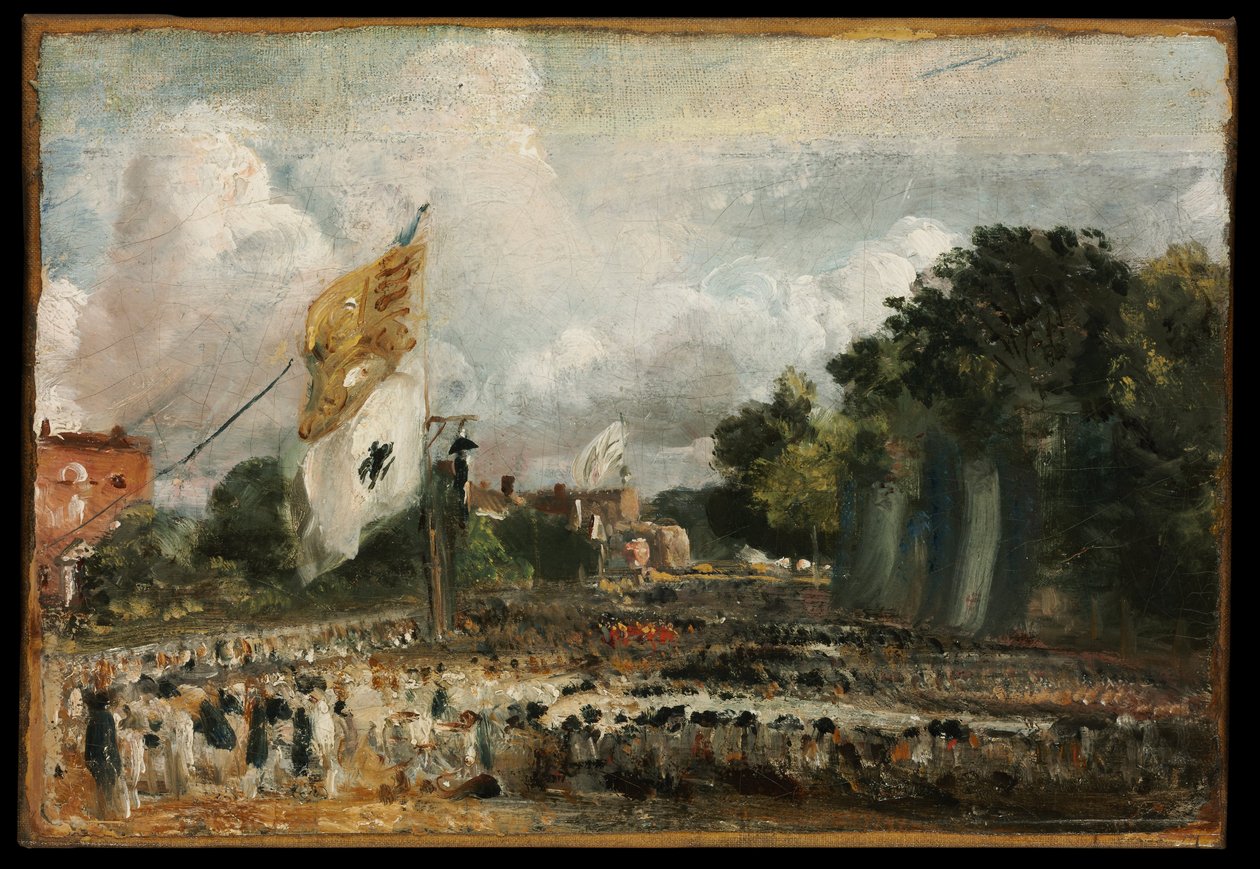 La celebrazione a East Bergholt della pace del 1814 conclusa a Parigi tra la Francia e le potenze alleate da John Constable