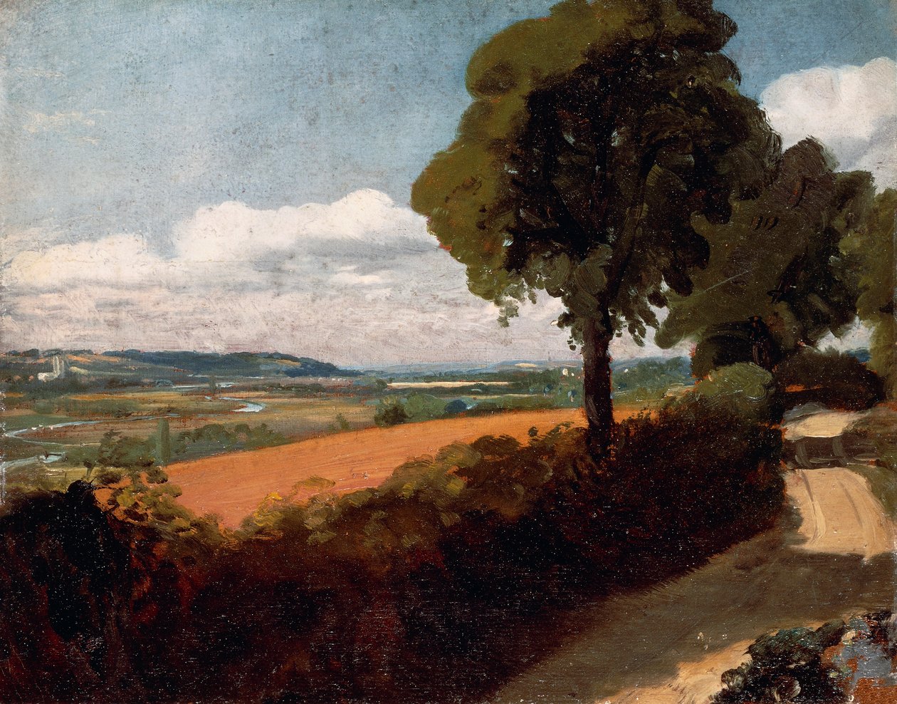 Vista dalla strada che porta a East Bergholt da John Constable