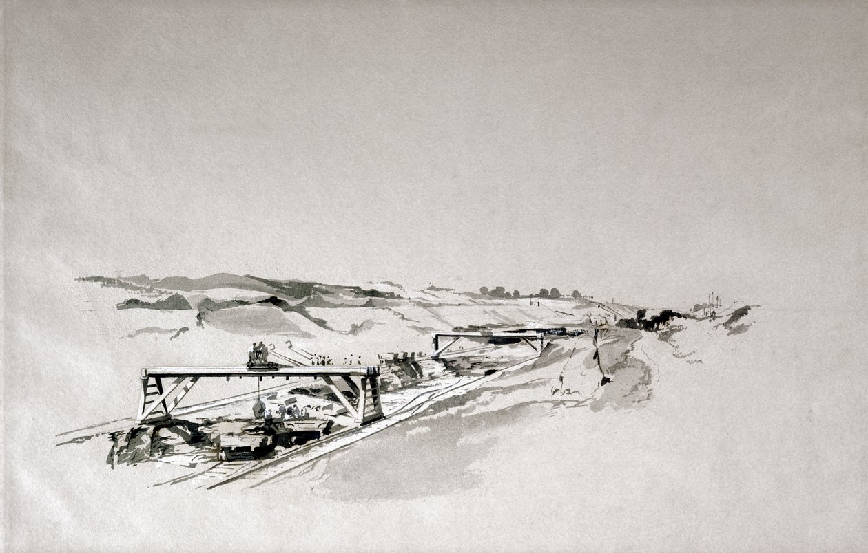 Taglio di Blisworth, Northamptonshire, settembre 1838 da John Cooke Bourne