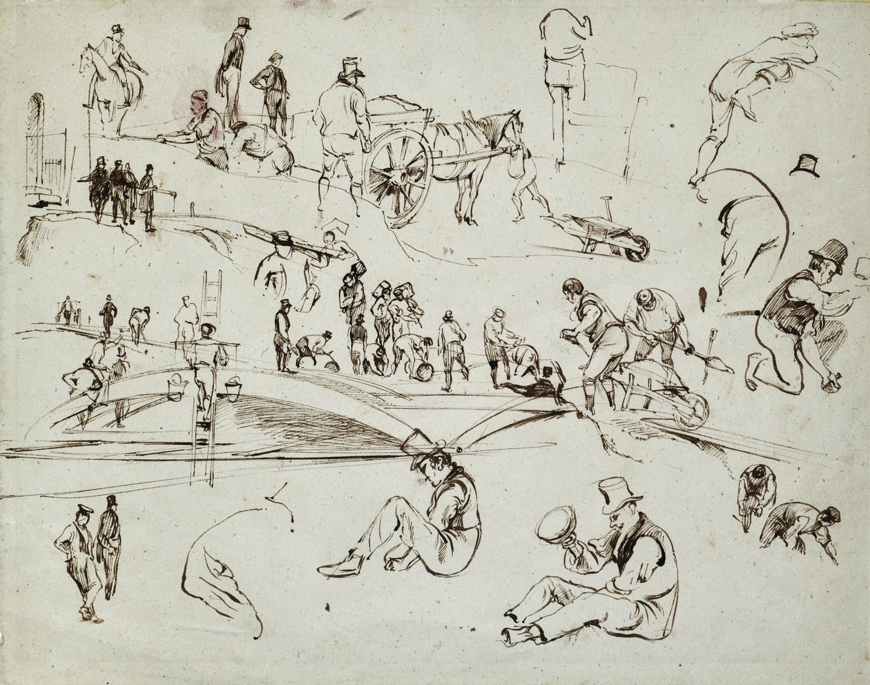 Costruzione della ferrovia Londra-Birmingham, c.1835 da John Cooke Bourne