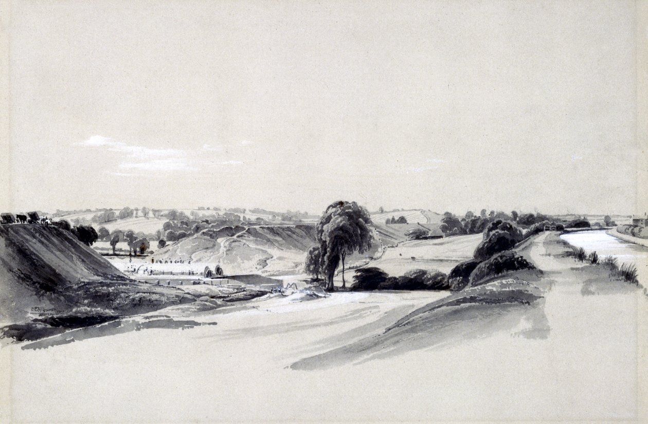 Costruzione di un terrapieno, Bugbrooke, 10 luglio 1837 da John Cooke Bourne